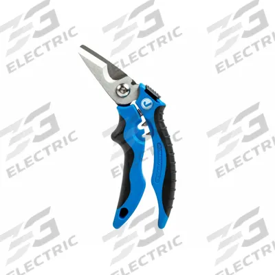 JONARD TOOLS Wire Cutting Shears: Kevlar Cutting/Wire Cutting, Serrated, 7 in Tool Lg - Fiber Optic Shears