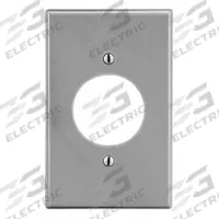 HUBBELL Wall Plate: Single Circular Opening, 1 Gang, Gray, Std Size (MPN P720GY). Key specifications — Brand: HUBBELL; Material: Polycarbonate.