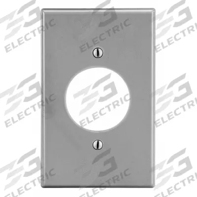 HUBBELL Wall Plate: Single Circular Opening, 1 Gang, Gray - General Purpose Wall Plates
