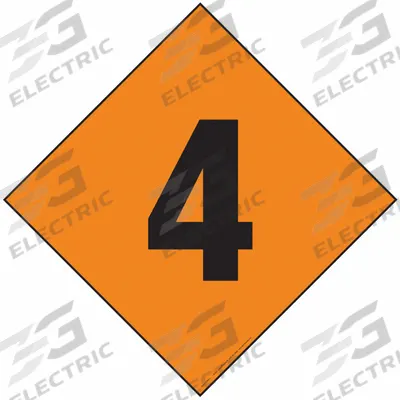 LABELMASTER Fire Division Symbol Placard: 4, 24 in, 24 in Label Wd, Plastic-Lite