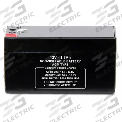 APPROVED VENDOR Sealed Lead Acid Battery: 12V DC, 1.3 Ah Capacity, 2.09 in Ht, 1.7 in Wd - AGM Sealed Lead Acid Batteries