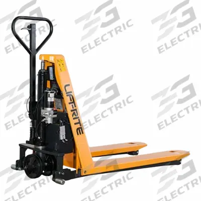 LIFT-RITE High-Lift Pallet Jacks & Container Tilters: 3,000 lb, Electric, Std Fork - Powered-Lift & Manual-Push High-Lift Pallet Jacks