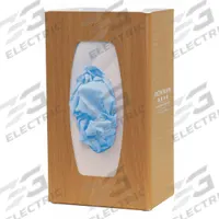 BOWMAN DISPENSERS Glove Dispenser: ABS, 5 3/4 in Overall Wd, 10 1/8 in Overall Ht, 4 in Overall Dp (MPN GL010-0223). Key specifications — Dispenser Layout: (1) Box; Fill Direction: Left Load; Material: ABS; Brand: BOWMAN DISPENSERS; Color: Maple Wood.