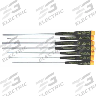 WIHA ESD Safe Precision Screwdriver Set: 1-10 Pieces, 7 Pieces, Phillips/Slotted Tip - ESD-Safe Precision Screwdriver Sets