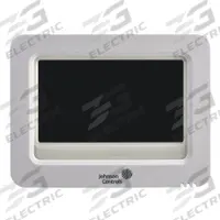 JOHNSON CONTROLS WiFi Thermostat: Heat and Cool, White, C/G/R/Sensor/W1/O/B/W2/W3/AUX/Y1/Y2, 7-Day (MPN T9580). Key specifications — Application: Heat and Cool; Housing Color: White; Programming Capability: 7-Day; Terminal Designations: Y2; Humidification Control: No; Brand: JOHNSON CONTROLS; Control Type: Touch Screen; Fan Settings: Auto-On.