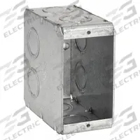RACO Electrical Box: Steel, 1 Gangs, 3 1/2 in Box Dp, 2 in Box Wd, 3 3/4 in Box Ht, 3 3/4 in x 2 in (MPN 695). Key specifications — Brand: RACO; Bracket Style: Without Bracket; Clamp Style: Without Clamps.