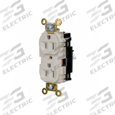 HUBBELL Receptacle: Duplex, 5-15, Light Almond, 125V AC, 15 A, 2 Pole / 3 Wire (MPN HBL5262STLA) - General Purpose Receptacles