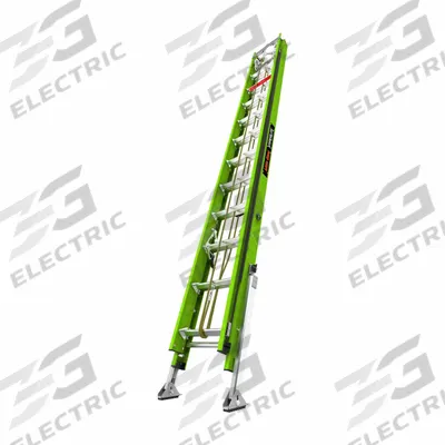 LITTLE GIANT Extension Ladder: 24 ft Ladder Size, Fiberglass, 375 lb Load Capacity - Cable Grab Non-Conductive Fiberglass Extension Ladders