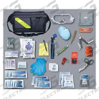 Search and Rescue Basic Response Kit: 51 Components, Nylon, Bag, Black, No Medication Included (MPN 514). Key specifications — Brand: EMI; Adhesive Bandages Included: (10) Adhesive Bandages; Product Type: Search and Rescue Basic Response Kit; PPE and Disposal Equipment Included: CPR Lifeshield; Oral and Inhalant Medicinals Included: No Oral/Inhalant Medicinals; Tools Included: Lifesaver Seat Belt Cutter; Topical Medicinals Included: (4) Antimicrobial Hand Wipes; Wound Dressings Included: (2) Sterile Conforming Bandages.