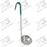 CRESTWARE Ladle: 6 oz Capacity, Stainless Steel, Teal, 14 1/2 in Overall Lg, Unfinished, CL06, Blue. Key specifications — Manufacturer Part Number: CL06; Color: Teal; Material: Stainless Steel; NSF Certified: No; Product Type: Ladle; Brand: CRESTWARE.
