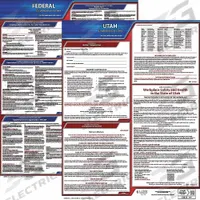 JJ KELLER Labor Law Poster: UT, English, Plastic, 20 in x 24 in, Federal and State Labor Law (MPN 100-UT-1). Key specifications — State/Province: UT; Language: English.