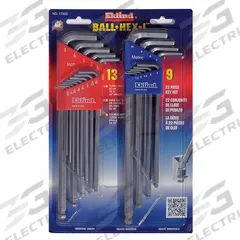 EKLIND Hex Key Set: 16 or More Pieces, Bright-Ball-Hex-L Extra Long, L, Metric and SAE, Extra Long (MPN 17322). Key specifications — attr1205553: Not Tether Capable; attr1205554: EKLIND; attr1205568: Bright; attr1293176: 16 or More Pieces.