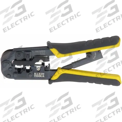 KLEIN TOOLS Ratchet Crimper: For RJ-11/12/RJ-22/RJ-45, Cat3/Cat5e/Cat6 - Modular Data Plug Crimpers