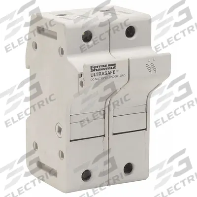MERSEN Fuse Block: Finger-Safe, 2 Pole, 600 V AC, DIN Rail Mounting - UL Class J Fuse Blocks