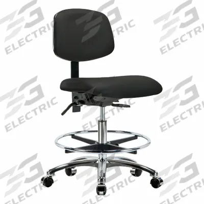 APPROVED VENDOR Ergonomic Chair: Vinyl, Armless, Ht Range 21 1/2 in to 29 in, 18 1/2 in Seat Wd - Vinyl Lab Chairs