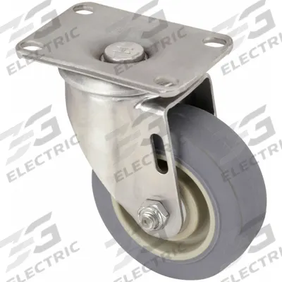 APPROVED VENDOR Plate Caster: Corrosion-Resistant/Debris-Resistant, Swivel, Rubber - Corrosion-Resistant Plate Casters