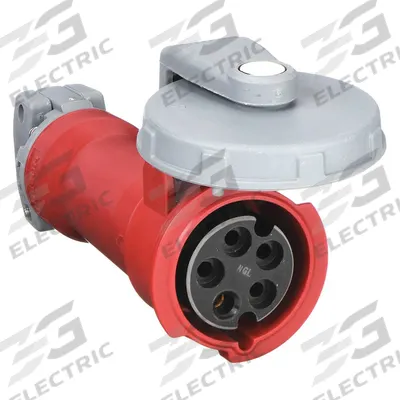 HUBBELL Pin and Sleeve Connector: Red, 277/480V AC, Three Phase, 20 A, 4 Pole, 5 Wire - Washdown-Rated Connectors