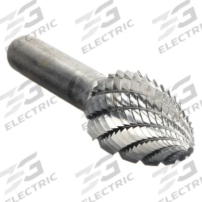 APPROVED VENDOR Carbide Bur: Pointed-End Tree, SG-5, Double Cut, 1/2" x 1" Head - Double-Cut Pointed-End Tree Burs