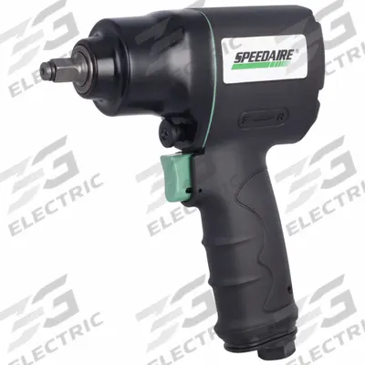 SPEEDAIRE Air Impact Wrench: Full-Size, 3/8 in Drive, Pistol-Grip, Square, Std - Pistol-Grip Air-Powered Impact Wrenches with Standard Anvils