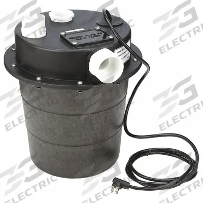 LITTLE GIANT Sink Drain Pump System: 5 gal, 1/3 hp, 110V AC, 29 gpm Flow Rate @ 10' of Head - General Purpose Sink Drain Pump Systems