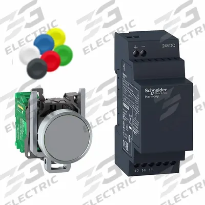 SCHNEIDER Wireless Push Button Kit: 22 mm Panel Mounting Size - Non-Illuminated Push-Button Transmitter & Receiver Kits