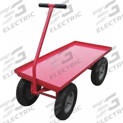 APPROVED VENDOR Wagon Truck: 3,000 lb Cap, 48 in L x 24 in W x 18 1/2 in H Deck, T-Shaped - Lipped Metal Deck Trucks