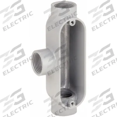 RACO Conduit Outlet Body: Aluminum, 1/2 in Trade Size, T Body, 4.3 cu in Body Capacity - T - Tee Type