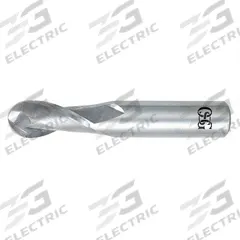 OSG Ball End Mill: Carbide, 2 Flute, 2.5 mm Mill Dia, 8 mm LOC, 39 mm OAL (MPN 402-0984-BN)