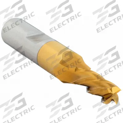 CLEVELAND Square End Mill: High Speed Steel, TiN Coated, 4 Flute, 3/8" Mill Dia - Left-Helix High-Speed Steel Square End Mills