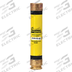 Solar Fuse: PVS-R Series, Fast-Acting, 40 A, 600 V DC (MPN PVS-R-40). Key specifications — Series: PVS-R; Brand: BUSSMANN; Voltage Compatability: AC/DC.