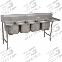 ADVANCE TABCO Scullery Sink: 4 Bowls, 42 in Overall Ht, 134 in Overall Lg, 32 in Overall Wd (MPN 9-44-96-24R). Key specifications — Brand: ADVANCE TABCO.