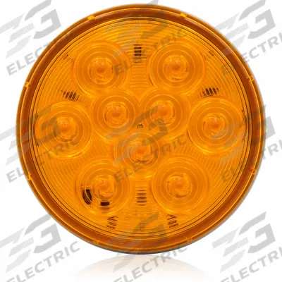 MAXXIMA Stop/Turn/Tail Light: LED, Turn Signal Light, Amber, Round, 4 5/16 in Overall Dia - Turn Signal Lights