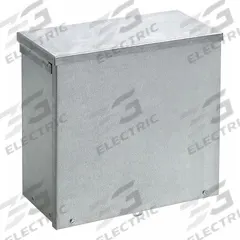 HOFFMAN Enclosure: Steel, 8 in x 8 in x 4 in, 3R, Solid Cover, Screw On, Included, Galvanized (MPN A8R84GV). Key specifications — Brand: HOFFMAN; Closure Method: Screws; Knockouts: Included.