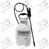 CHAPIN Handheld Sprayer: Spot, 1 gal Tank, Poly Tank, 25 ft Max Spray Distance, 60 psi, Adj Nozzle (MPN 20075). Key specifications — Brand: CHAPIN; Chemical Compatibility: Bleach and Disinfectant; Tank Material: Poly.