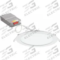 JUNO Downlight: 8 in Dia, 1,640 lm, 2700K/3000K/3500K/4000K/5000K, 19.7 W, 120V AC, White (MPN WF8 SWW5 90CRI MW M6). Key specifications — Trim Color: White; LED Replacement For: 100W; Dimmable: Yes; Color Temperature: 4000K; Brand: JUNO; Voltage: 120V AC.