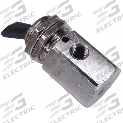 PNEUMADYNE INC Manual Air Control Valve: Three-Way, 10-32 Female UNF, Toggle, Brass - Pneumadyne 300 Series Manual Air Control Valves