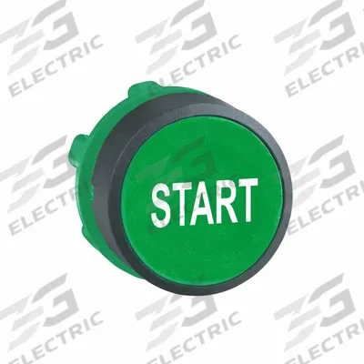 SCHNEIDER Flush Push Button: Green, 22 mm Mounting Size, Non-Metallic - Flush-Mount & Recessed Push-Button Operators