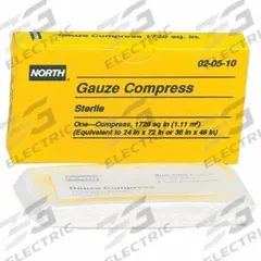 PIP GLOBAL SAFETY Gauze Compress: 72 in Dressing Lg, 24 in Dressing Wd, Gauze, Sterile (MPN 020510). Key specifications — Water Resistance: Not Water Resistant; Self-Adhesion: Self-Adhering; Unitized: Unitized; Standards: ANSI Z308.1-2009; Manufacturer Part Number: 020510; Product Type: Gauze Compress; Sterility: Sterile; Brand: PIP GLOBAL SAFETY.