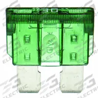 BUSSMANN Automotive Fuse: ATC Series, Fast-Acting, 30 A, 32 V DC, Indicating, 2 PK (MPN BP/ATC-30ID). Key specifications — Series: ATC; Brand: BUSSMANN; Fuse Profile: Standard Profile.