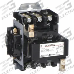 GE NEMA Magnetic Contactor: Non-Reversing, 3 Poles, NEMA Size 2, 45 A, 120V AC (MPN CR305D002). Key specifications — Brand: GE.