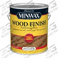 MINWAX Wood Stain: Wood Stain, Interior, Oil, 1 gal Container Size, Wood, Special Walnut, Minwax (MPN 710760000). Key specifications — Brand: MINWAX; Transparency: Semi-Transparent; Use Location: Interior; Sub-Brand: Minwax; Color: Special Walnut.