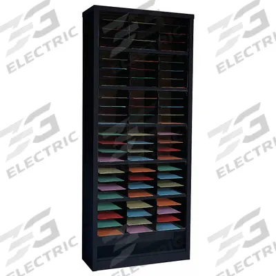 APPROVED VENDOR Literature Organizer: Black, 72 Compartments - Literature Sorters