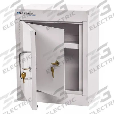 LAKESIDE Supply Cabinet: 12 in x 8 in x 15 in, 1 Shelves, 2 Doors, Keyed - High-Security Metal Wall-Mount Medical Cabinets