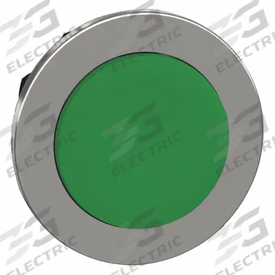 SCHNEIDER Extended Push Button: Green, 30 mm Mounting Size, Metallic - Extended-Length Push-Button Operators