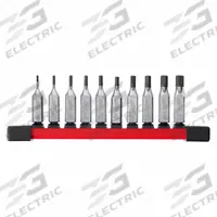 MILWAUKEE Socket Bit Set: 1 - 25 Pieces, 1/4 in Drive Size, 10 Pieces, 7 in Overall Lg, Fixed Insert (MPN 48-22-9540). Key specifications — attr1216280: Fixed Insert; attr1216283: MILWAUKEE; attr1225718: 1/16 in to 1/4 in; attr1227491: 1/4 in.