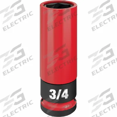 MILWAUKEE Lug Nut Wheel Socket: 1/2 in Drive Size, SAE, 3/4 in Socket Size, 6-Point - Non-Marring Drive Sockets