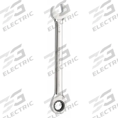 WESTWARD Combination Wrench: Alloy Steel, Chrome, 1/2 in Head Size, 7 in Overall Lg - SAE 12-Point Ratcheting Combination Wrenches