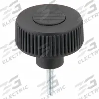 Hand Knob: Knurled, Plastic w/ Steel Thread, #10-32 Thread, 20 mm Thread Lg, 40 mm Dia, Gray (MPN K0260.51A1X20). Key specifications — Brand: KIPP; Color: Gray.