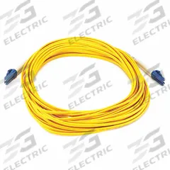 MONOPRICE Fiber Optic Patch Cord: Single Mode, 10 m Lg, LC End 1, LC End 2, Yellow, PVC (MPN 7628). Key specifications — Fire Rating: Riser; Jacket Material: PVC; Number of Fibers: Duplex; Brand: MONOPRICE; _Fiber Optic Cable Style: 9/125µ OS2.