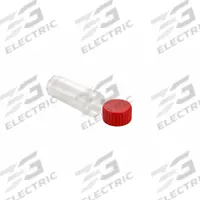 APPROVED VENDOR 5.0 mL Transport Vials with Caps: Transport, Polypropylene, 5 mL, Red, Non-Sterile (MPN 2403005R60E1). Key specifications — Neck Size: 17 mm; Self-Standing: Self-Standing; Closure Color: Red; Brand: APPROVED VENDOR; Vial Type: Transport; Body Color: Natural; Includes Closure: Yes; Bottom Shape: Round.